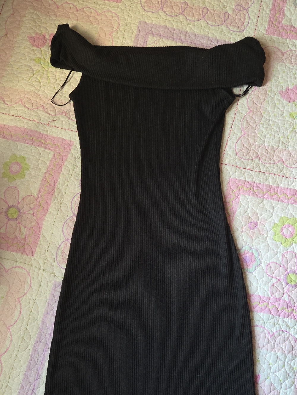 Urban Heritage One-Shoulder Ribbed Bodycon Dress - Black